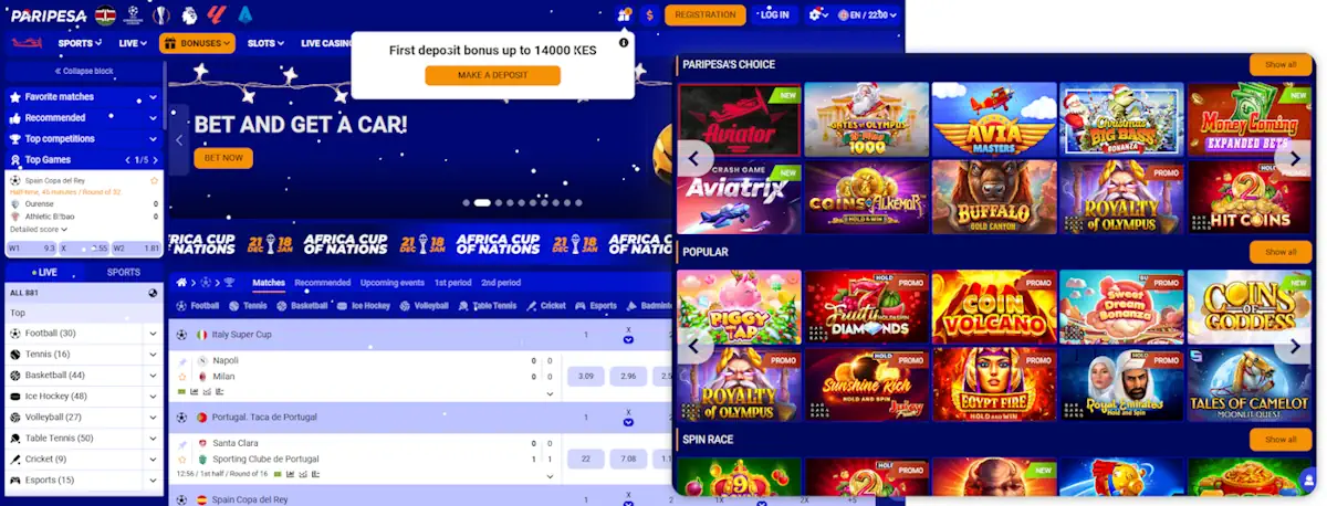 Paripesa Sportsbook and Casino Screenshot